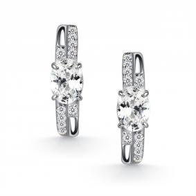 Серебряные серьги АЛЬКОР 02-5983/00КЦ-00 с фианитом 02-5983/00КЦ-00 фото