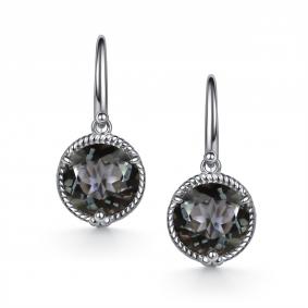 Серебряные серьги АЛЬКОР 02-5999/0ЧГХ-00 с горным хрусталём 02-5999/0ЧГХ-00 фото
