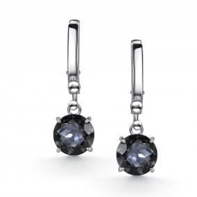Серебряные серьги АЛЬКОР 02-6000/0ЧГХ-00 с горным хрусталём 02-6000/0ЧГХ-00 фото