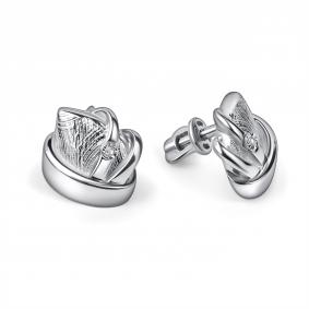 Серебряные серьги АЛЬКОР 02-6005/000Б-00 с бриллиантом 02-6005/000Б-00 фото