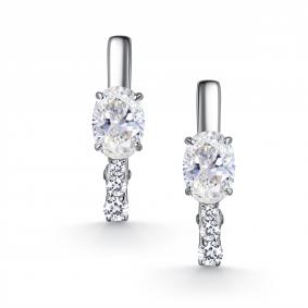 Серебряные серьги АЛЬКОР 02-6022/00ГХ-00 с фианитом и горным хрусталём 02-6022/00ГХ-00 фото