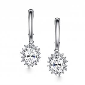 Серебряные серьги АЛЬКОР 02-6025/00КЦ-00 с фианитом 02-6025/00КЦ-00 фото