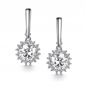 Серебряные серьги АЛЬКОР 02-6026/00КЦ-00 с фианитом 02-6026/00КЦ-00 фото