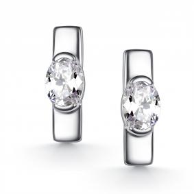 Серебряные серьги АЛЬКОР 02-6028/00КЦ-00 с фианитом 02-6028/00КЦ-00 фото