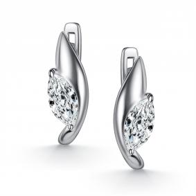 Серебряные серьги АЛЬКОР 02-6126/00КЦ-00 с фианитом 02-6126/00КЦ-00 фото