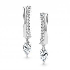 Серебряные серьги АЛЬКОР 02-6127/00КЦ-00 с фианитом 02-6127/00КЦ-00 фото