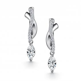 Серебряные серьги АЛЬКОР 02-6128/00КЦ-00 с фианитом 02-6128/00КЦ-00 фото