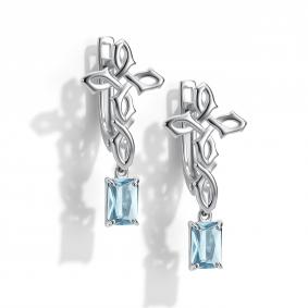 Серебряные серьги АЛЬКОР 02-6131/00ТБ-00 с топазом 02-6131/00ТБ-00 фото