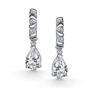Серебряные серьги АЛЬКОР 02-6179/00БТ-00 с фианитом 02-6179/00БТ-00 фото