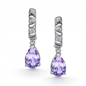 Серебряные серьги АЛЬКОР с бриллианитом и фианитом 02-6179/БТ30-00 02-6179/БТ30-00 фото
