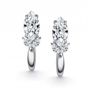 Серебряные серьги АЛЬКОР 02-6180/00БТ-00 с фианитом 02-6180/00БТ-00 фото