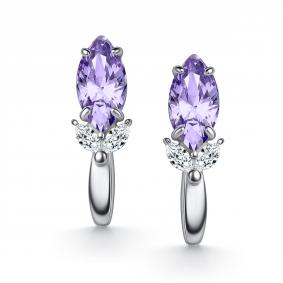 Серебряные серьги АЛЬКОР 02-6180/БТ30-00 с фианитом 02-6180/БТ30-00 фото
