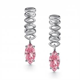 Серебряные серьги АЛЬКОР с бриллианитом 02-6181/0БТ5-00 02-6181/0БТ5-00 фото