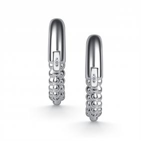 Серебряные серьги АЛЬКОР 02-6191/000Б-00 с бриллиантом 02-6191/000Б-00 фото