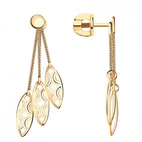 Золотые серьги Золотые узоры 02-6397 02-6397 фото