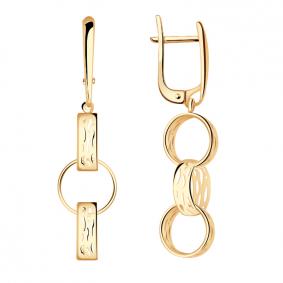 Золотые серьги Золотые узоры 02-6982 02-6982 фото