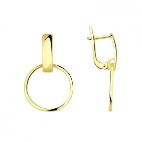 Серьги из лимонного золота Золотые узоры 02-8336л 02-8336л фото