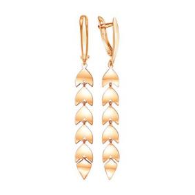 Золотые серьги Золотые узоры 02-8387 02-8387 фото