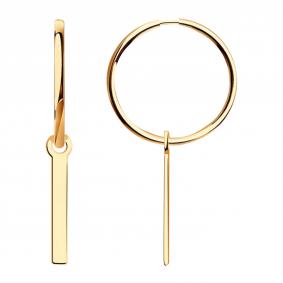 Золотые серьги-трансформеры Золотые узоры 02-8619 02-8619 фото