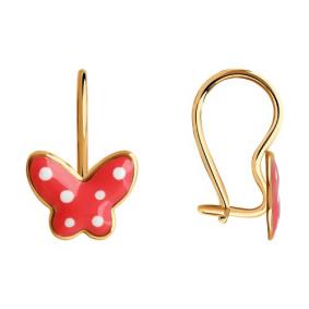 Золотые серьги SOKOLOV 0200046 с эмалью 0200046 фото