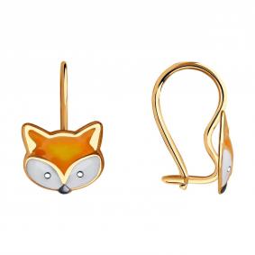 Золотые серьги SOKOLOV 0200083 с эмалью 0200083 фото