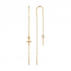 Золотые серьги Кресты SOKOLOV 0200111 0200111 фото