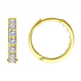 Серьги из лимонного золота SOKOLOV 0200249-2 с фианитом 0200249-2 фото