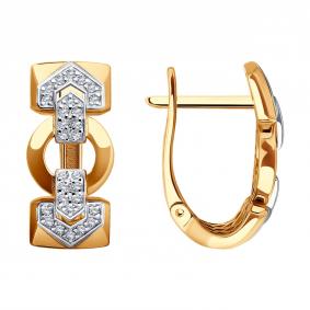 Золотые серьги SOKOLOV 0200268 с фианитом 0200268 фото