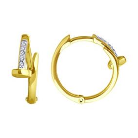 Серьги из лимонного золота SOKOLOV 0200269-2 с фианитом 0200269-2 фото