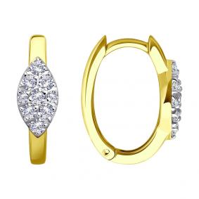 Серьги из лимонного золота SOKOLOV 0200284-2 с фианитом 0200284-2 фото
