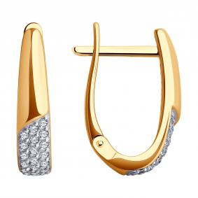 Золотые серьги SOKOLOV 0200288 с фианитом 0200288 фото