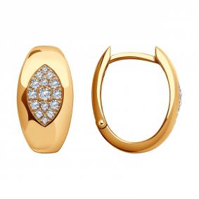 Золотые серьги SOKOLOV 0200289 с фианитом 0200289 фото