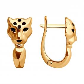 Золотые серьги SOKOLOV 0200316 с эмалью 0200316 фото