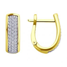 Серьги из лимонного золота SOKOLOV 0200414-2 с фианитом 0200414-2 фото