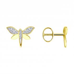 Золотые серьги SOKOLOV 0200432-2 с фианитом 0200432-2 фото