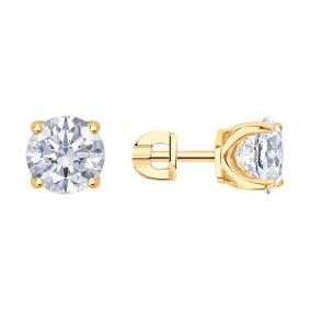 Золотые серьги SOKOLOV 0200504 с муассанитом 0200504 фото