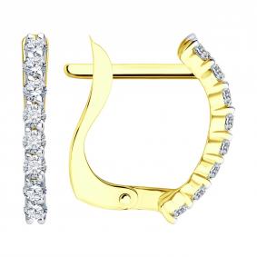 Серьги из лимонного золота SOKOLOV 0200511-2 с фианитом 0200511-2 фото