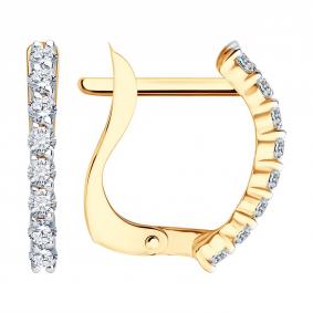 Золотые серьги SOKOLOV 0200511 с фианитом 0200511 фото