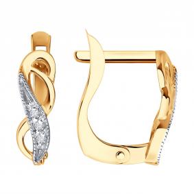 Золотые серьги SOKOLOV 0200512 с фианитом 0200512 фото
