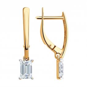 Золотые серьги SOKOLOV 0200515 с фианитом 0200515 фото