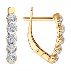 Золотые серьги SOKOLOV 0200516 с фианитом 0200516 фото