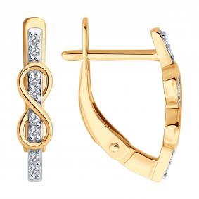 Золотые серьги SOKOLOV 0200541 с фианитом 0200541 фото