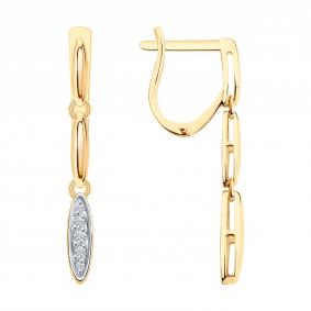 Золотые серьги SOKOLOV 0200560 с фианитом 0200560 фото