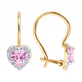 Золотые серьги SOKOLOV 0200564 с фианитом 0200564 фото