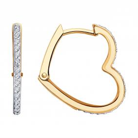 Золотые серьги SOKOLOV 0200598 с фианитом 0200598 фото