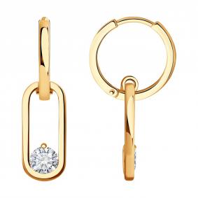 Золотые серьги SOKOLOV 0200600 с фианитом 0200600 фото