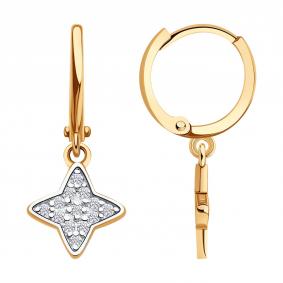 Золотые серьги SOKOLOV 0200673 с фианитом 0200673 фото