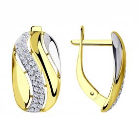 Серьги из лимонного золота SOKOLOV 0200678-2 с фианитом 0200678-2 фото