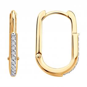 Золотые серьги SOKOLOV 0200702 с фианитом 0200702 фото