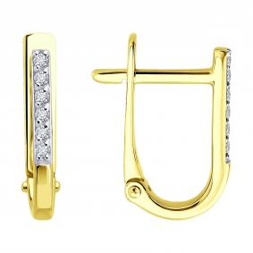 Золотые серьги SOKOLOV 0200709-2 с фианитом 0200709-2 фото